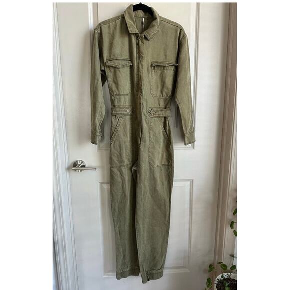 NWT Young Fabulous & Broke YFB Olive Green Henry Jumpsuit Sz. Small - Picture 2 of 7